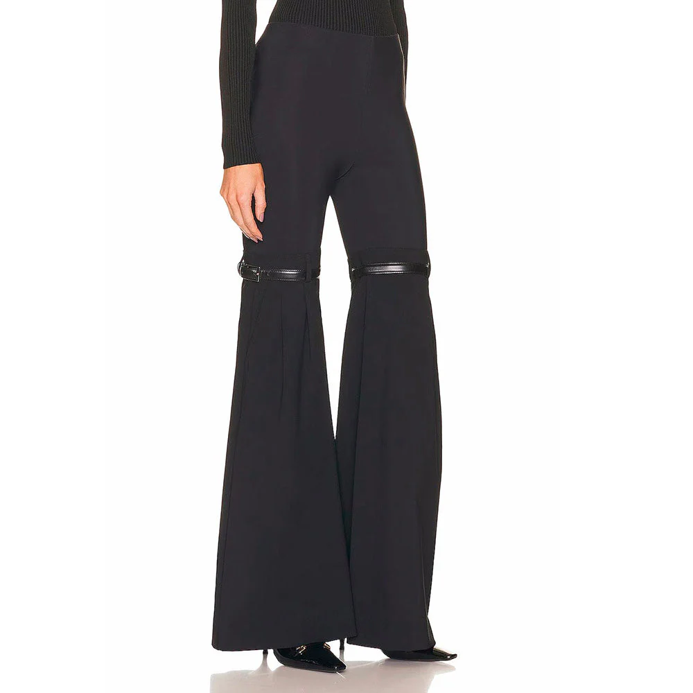 RIO KNEES Waist FLARED Black PANTS - Image 9