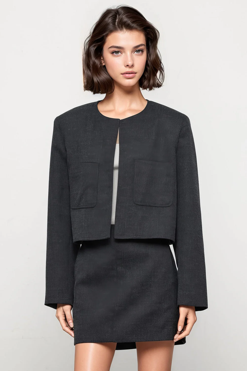 Minimalist Short Skirt - Black - Image 2