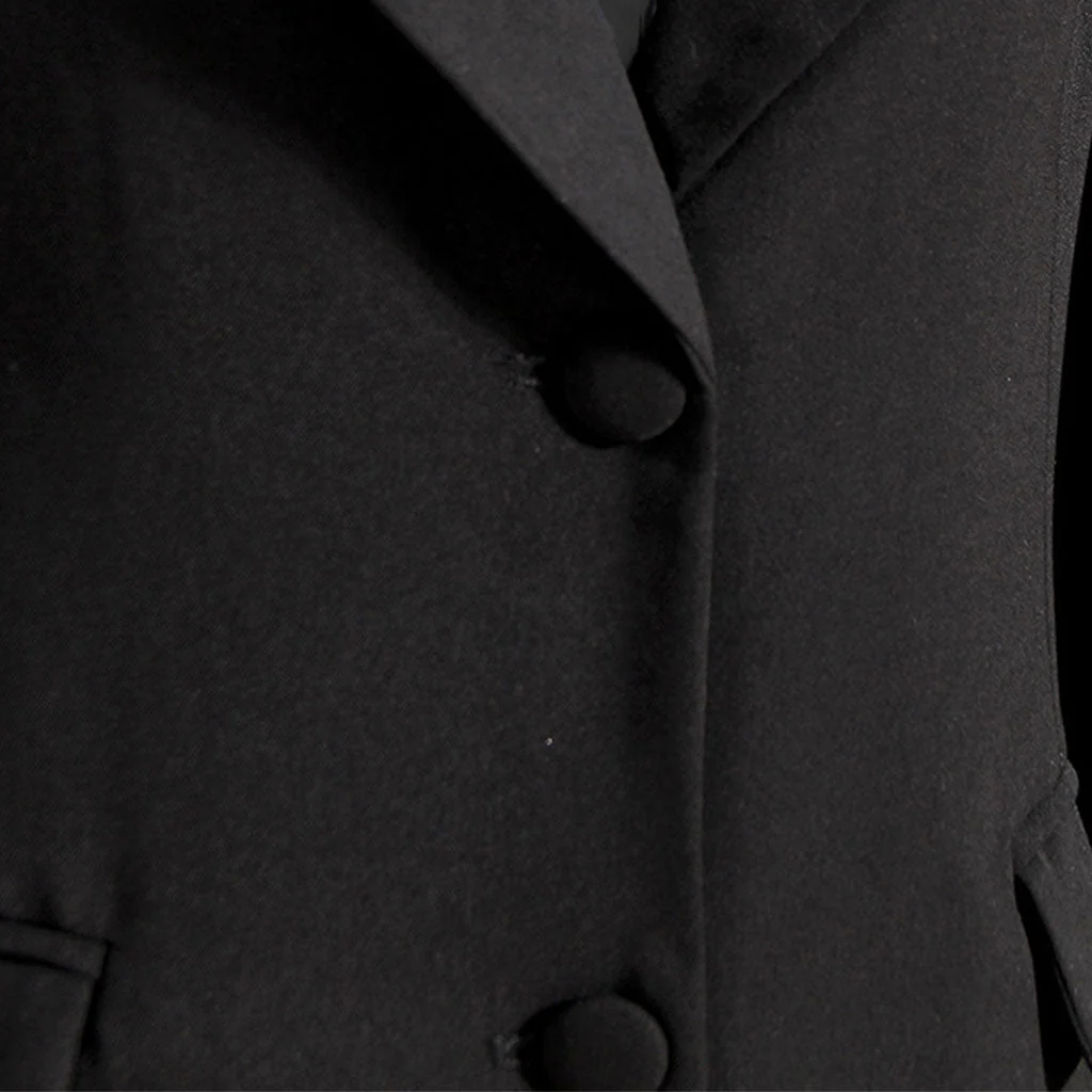 Minimalist Solid Color Peak Lapel Shoulder Pad Single Breasted Blazer - Image 6