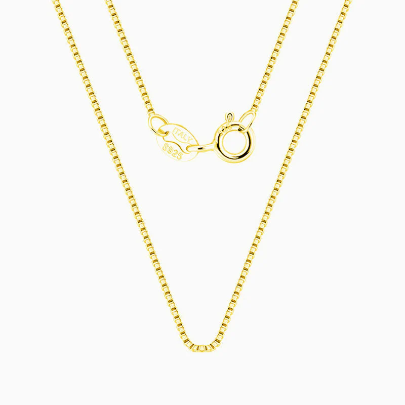 Minimalist Style Pure Sterling Silver 0.6MM Polished Box Chain NeckLace - Image 2