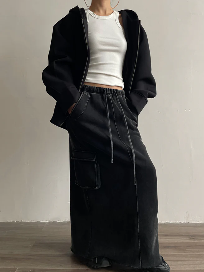 Minimalist Zipper Hooded Sweatshirt - Image 6