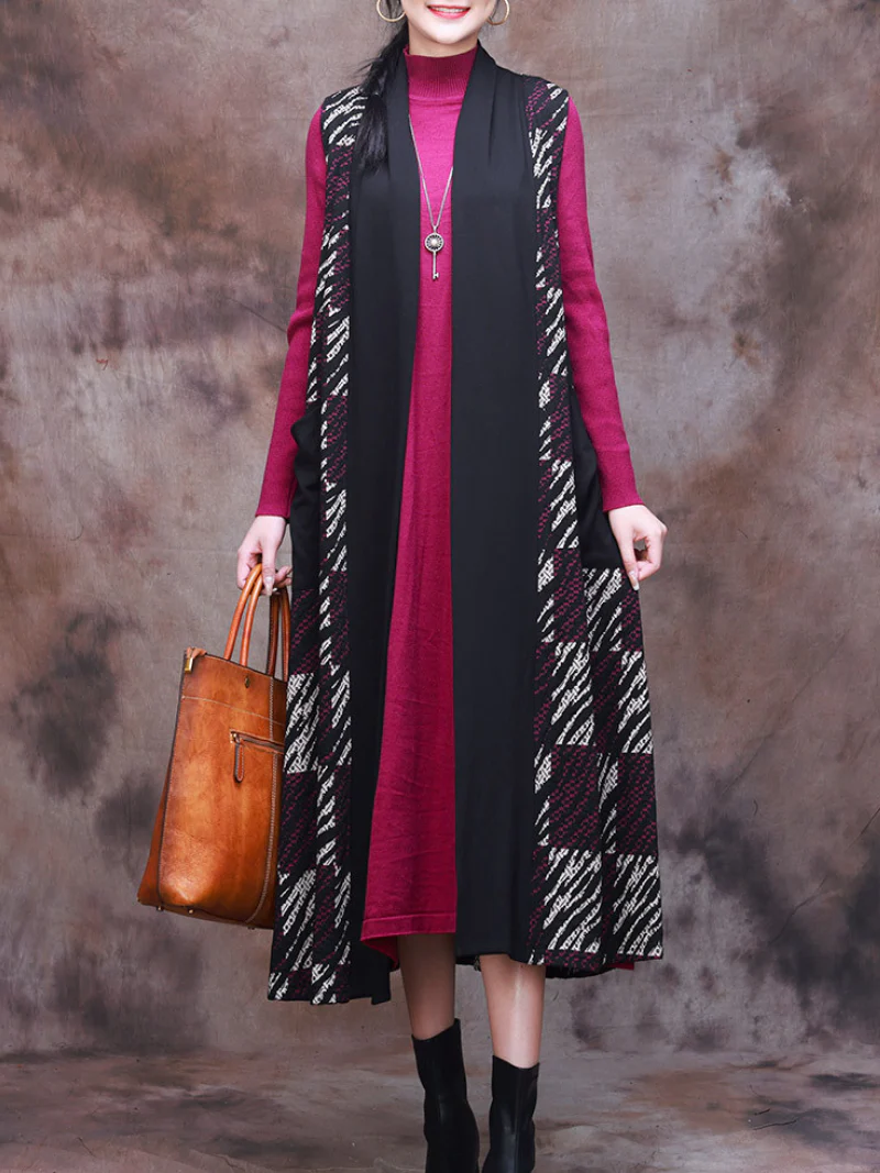 Modern Comfort Printed Plaid Long Cardigan - Image 2