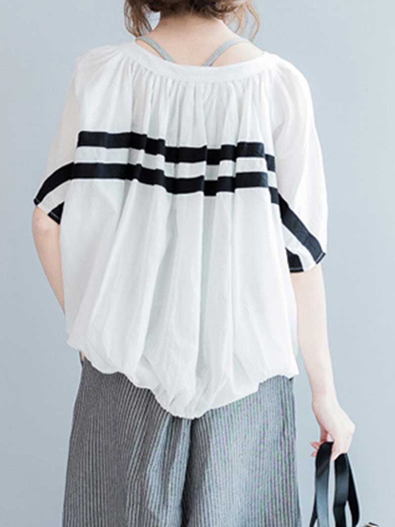 Mountain of Love Round-Neck Stripes Top - Image 4