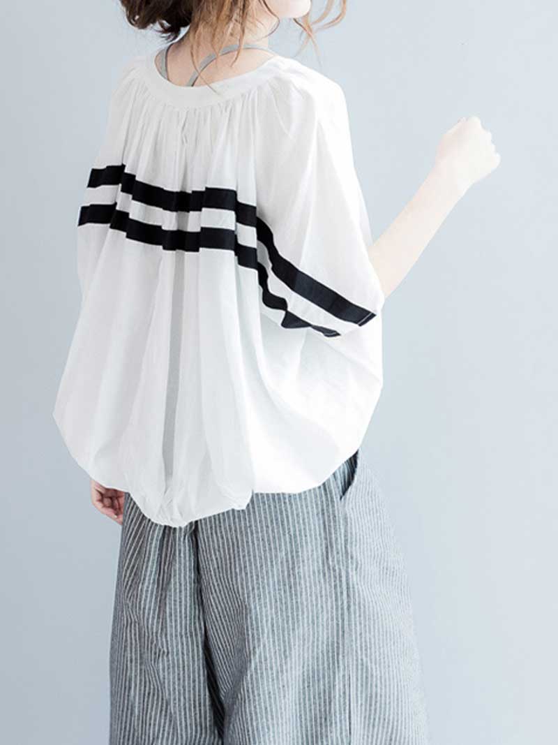 Mountain of Love Round-Neck Stripes Top - Image 9