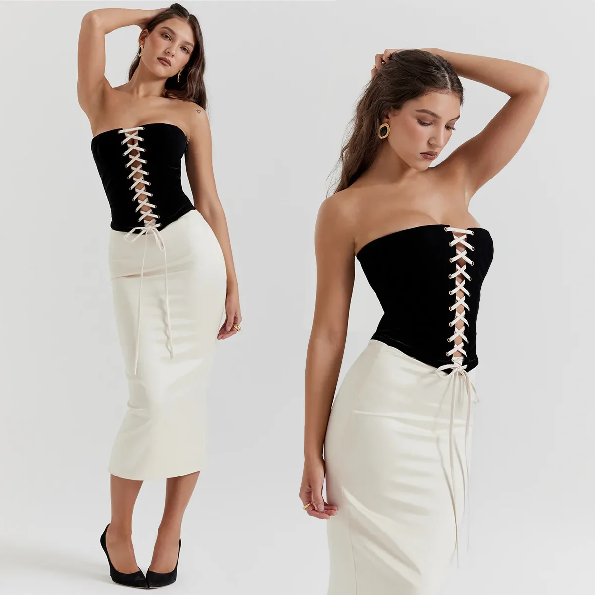 MESTY MIDI Skirt and Lace UP CORSET SET - Image 3