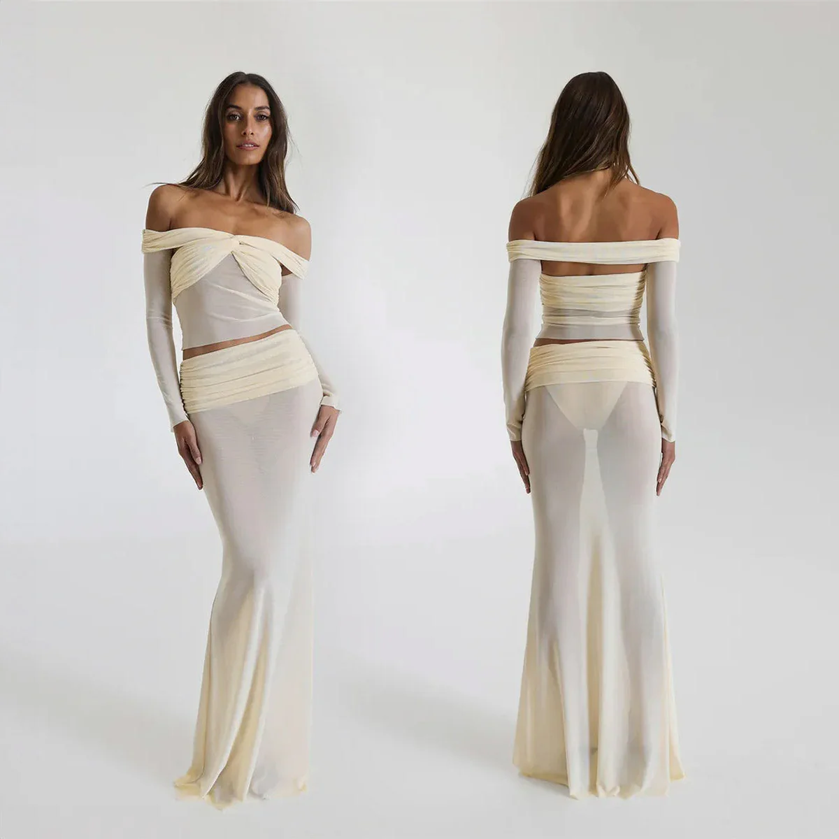 OFF SHOULDER TOP and MAXI Skirt SET - Image 3