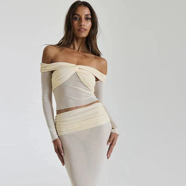 OFF SHOULDER TOP and MAXI Skirt SET - Image 4