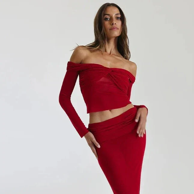 OFF SHOULDER TOP and MAXI Skirt SET - Image 5