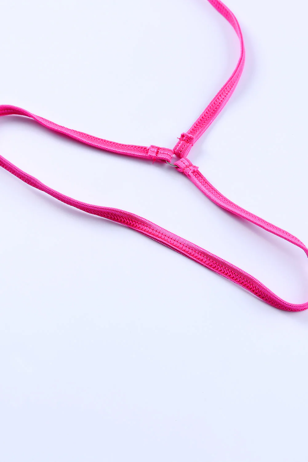 Multicolor Colorblock Trim Spaghetti Strap Three Piece Lingerie Set - Image 9