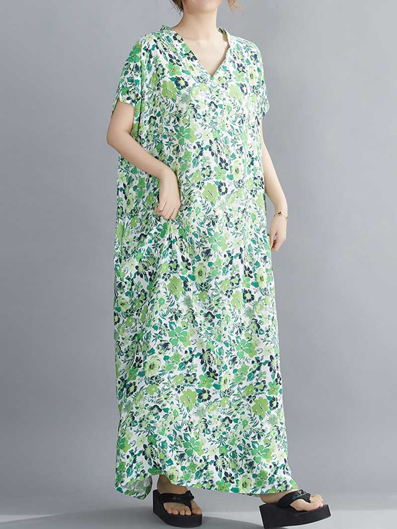 Music Of Love Floral Printed Kaftan Dress - Image 3