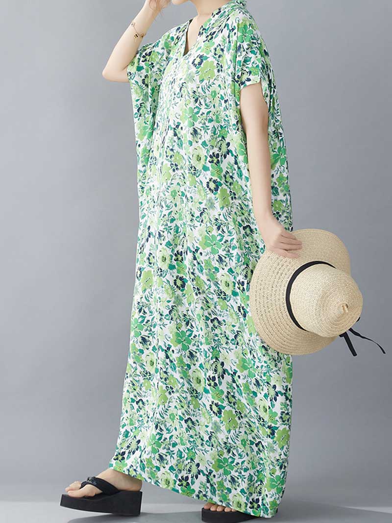 Music Of Love Floral Printed Kaftan Dress - Image 4