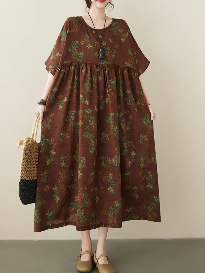Music Of Love Cotton Round Neck Smock Dress - Image 2