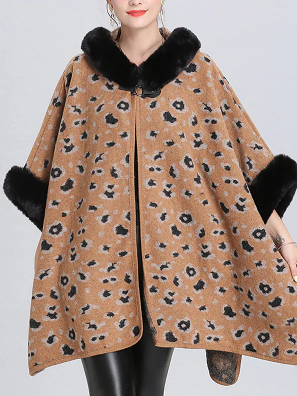 My Favorite Flutter Fluffy Neck Plus Size Cape Cardigan - Image 2