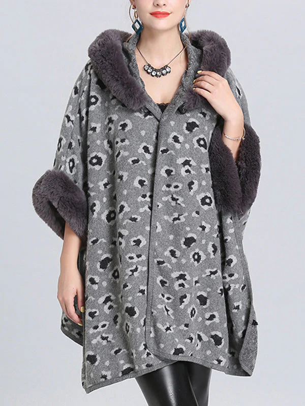 My Favorite Flutter Fluffy Neck Plus Size Cape Cardigan - Image 21
