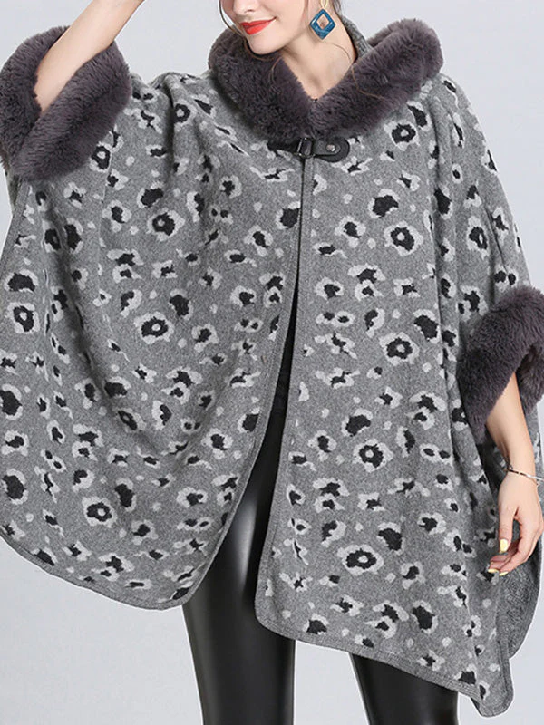 My Favorite Flutter Fluffy Neck Plus Size Cape Cardigan - Image 23