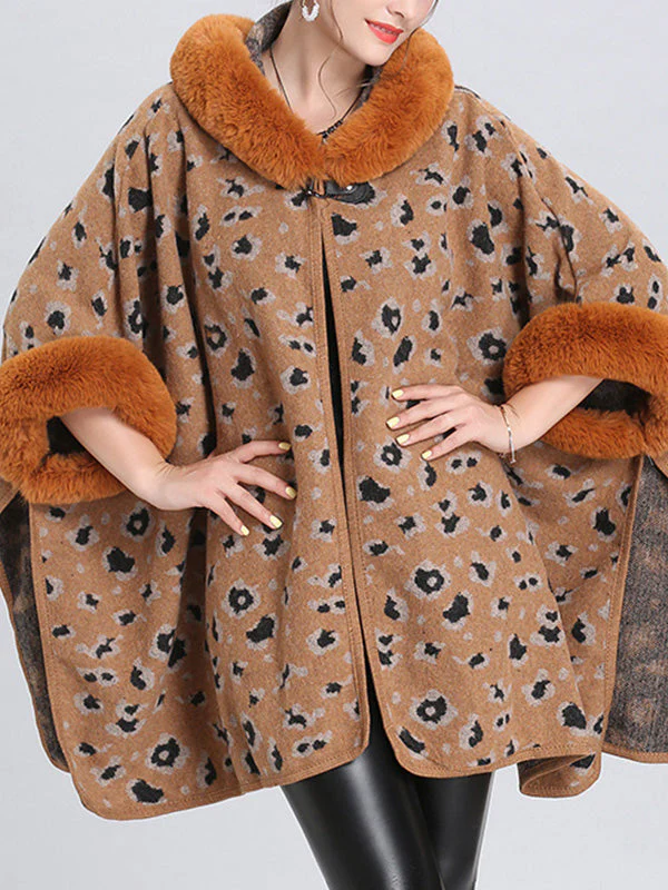My Favorite Flutter Fluffy Neck Plus Size Cape Cardigan - Image 5