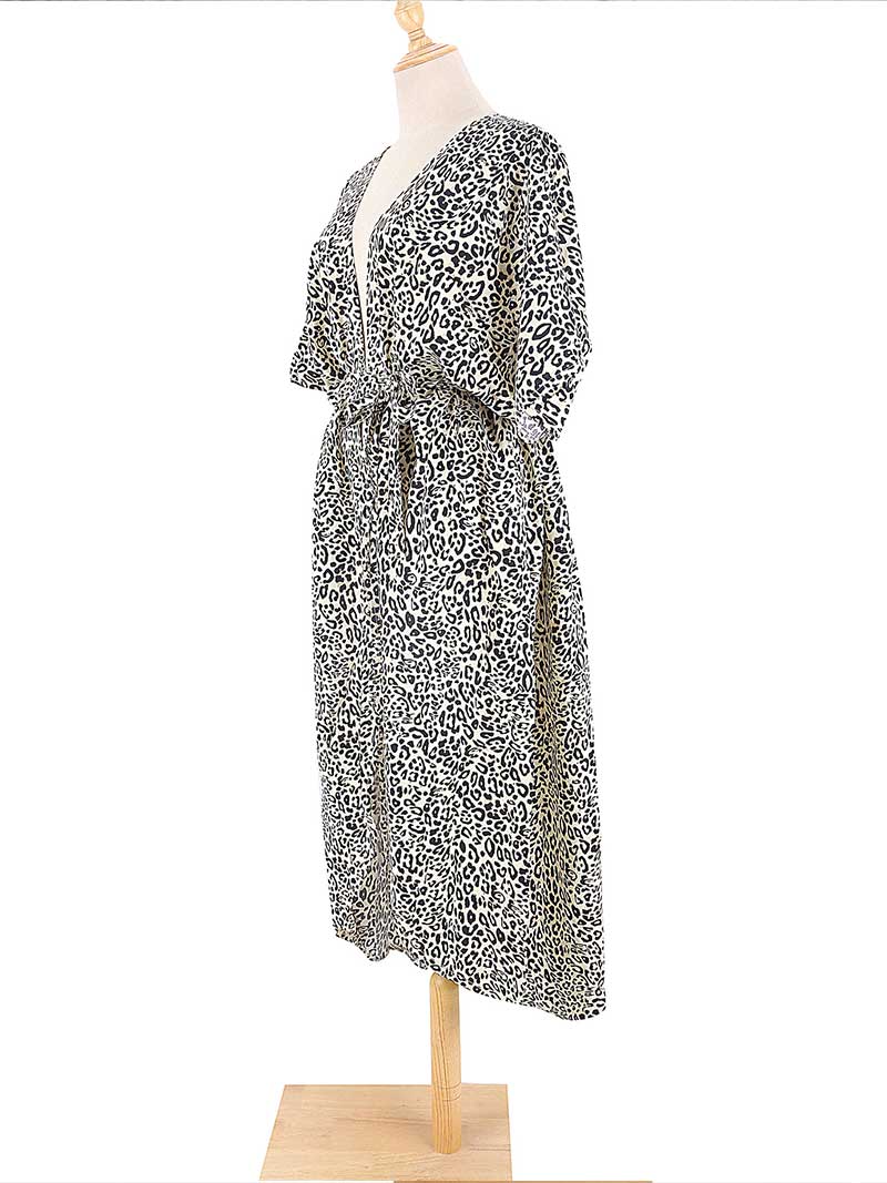 Tie-Dye Print Different Colors Rayon Long Length Gown Kimono Duster Robe - Image 28
