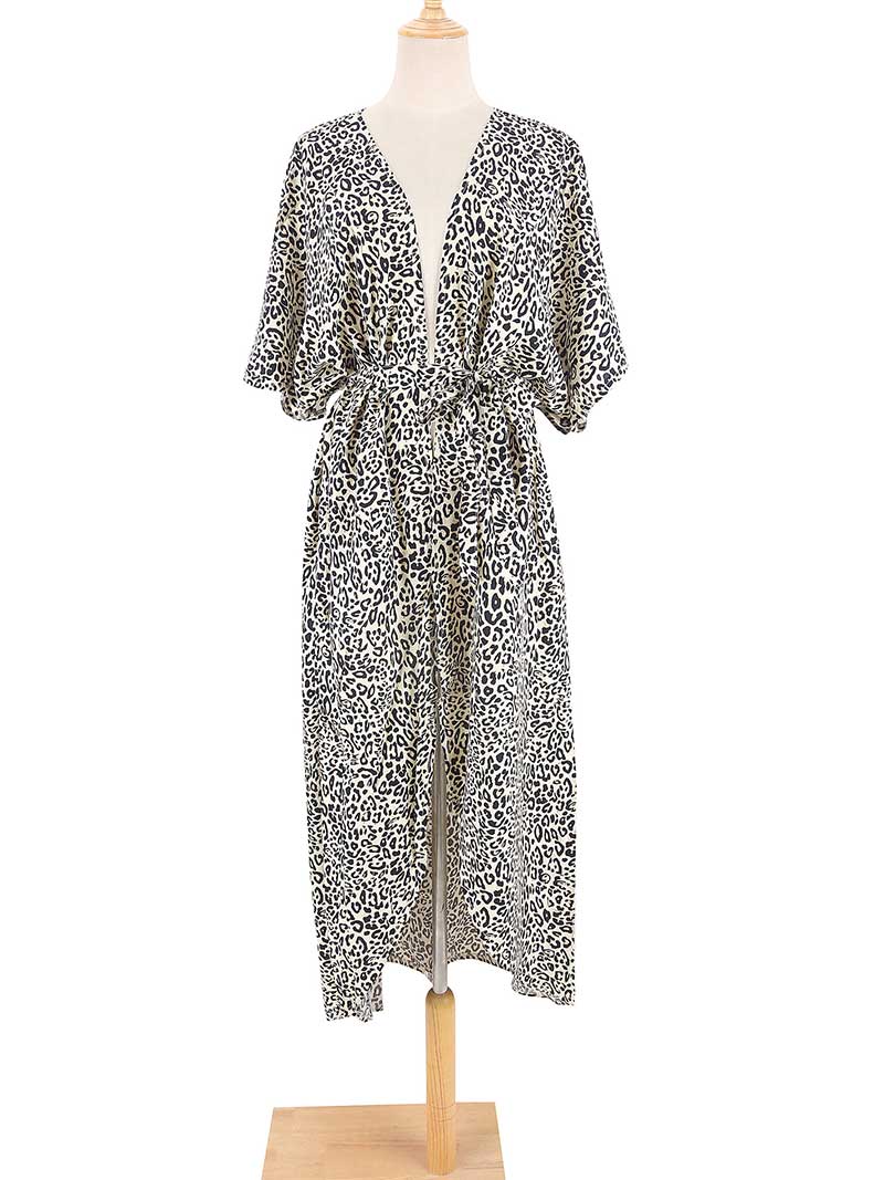 Tie-Dye Print Different Colors Rayon Long Length Gown Kimono Duster Robe - Image 30