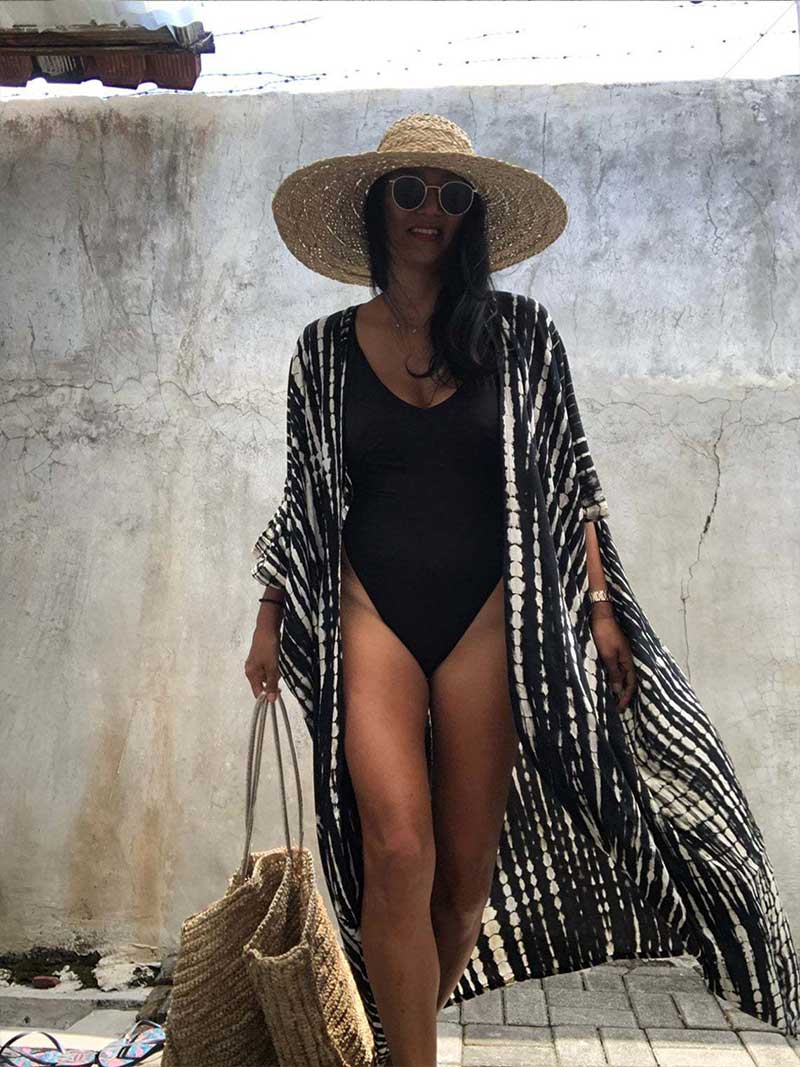 Tie-Dye Print Different Colors Rayon Long Length Gown Kimono Duster Robe - Image 16