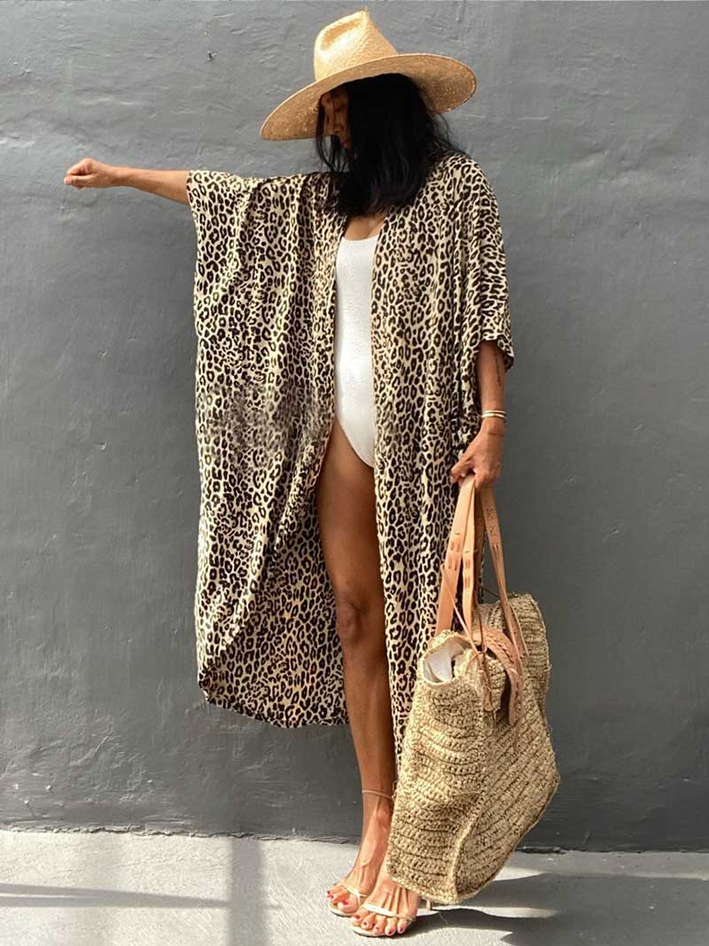 Tie-Dye Print Different Colors Rayon Long Length Gown Kimono Duster Robe - Image 16