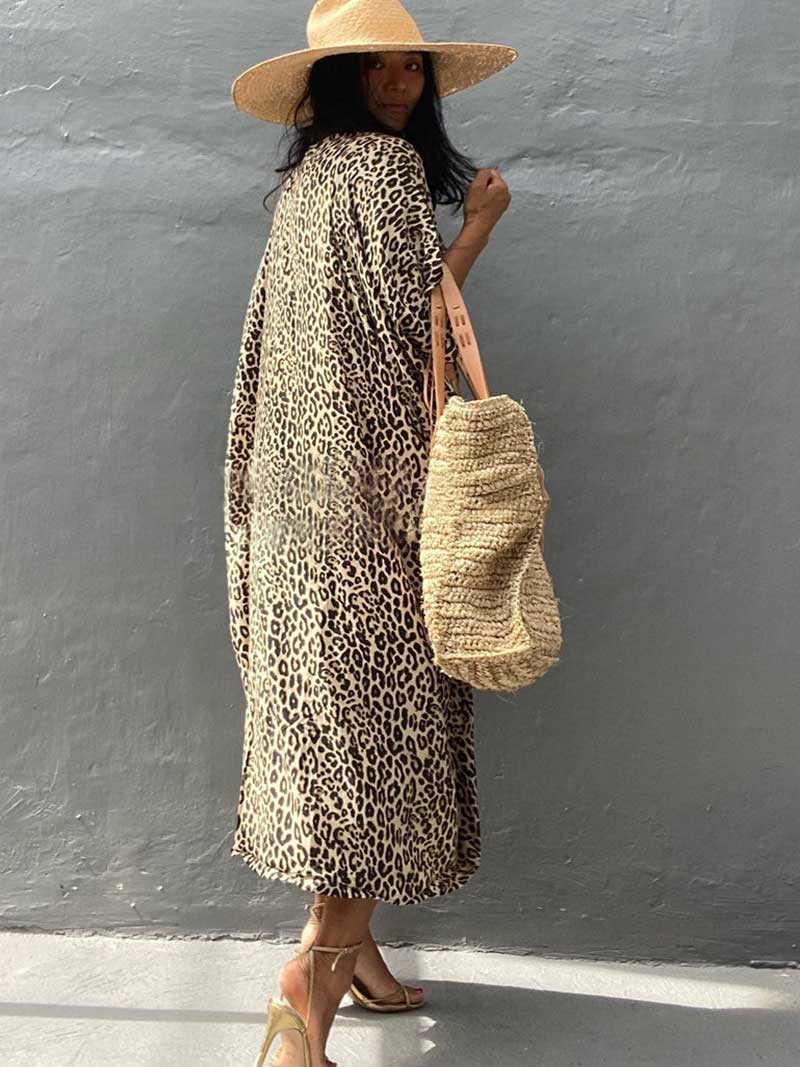 Tie-Dye Print Different Colors Rayon Long Length Gown Kimono Duster Robe - Image 7