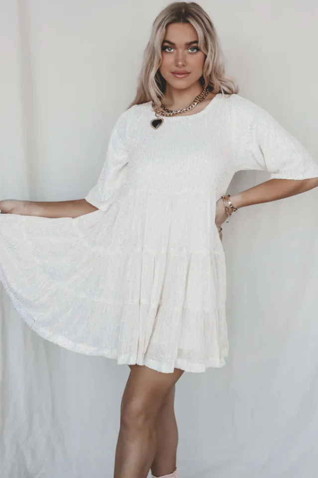 My Queen Sequin Baby Doll Dress - Image 13