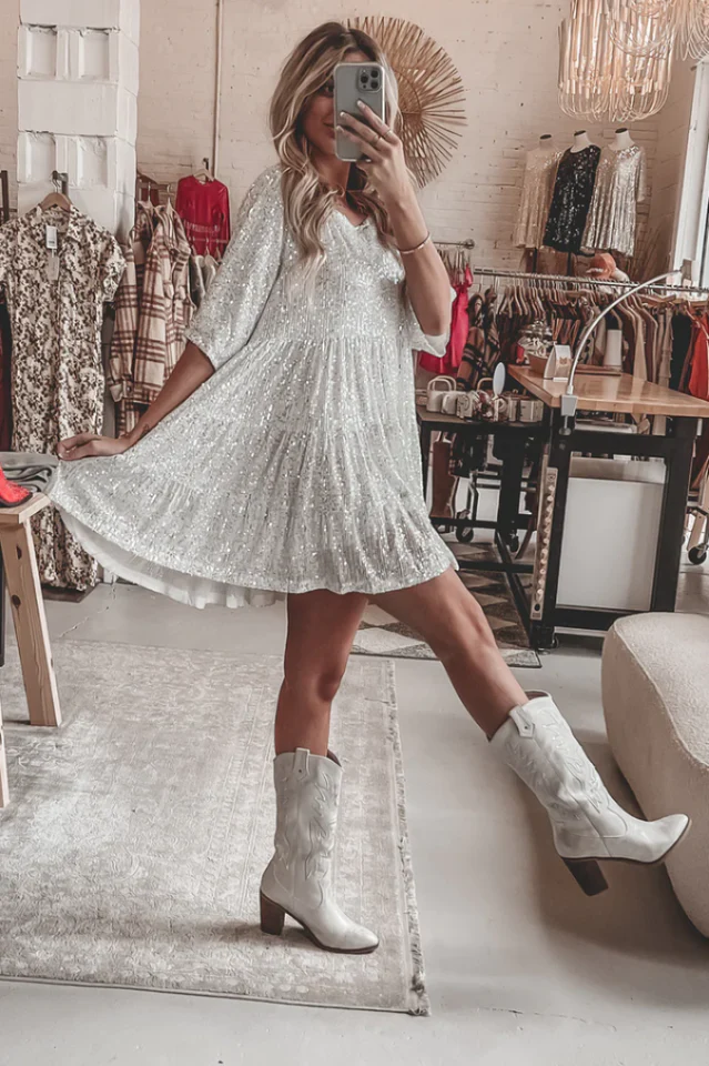 My Queen Sequin Baby Doll Dress - Image 9