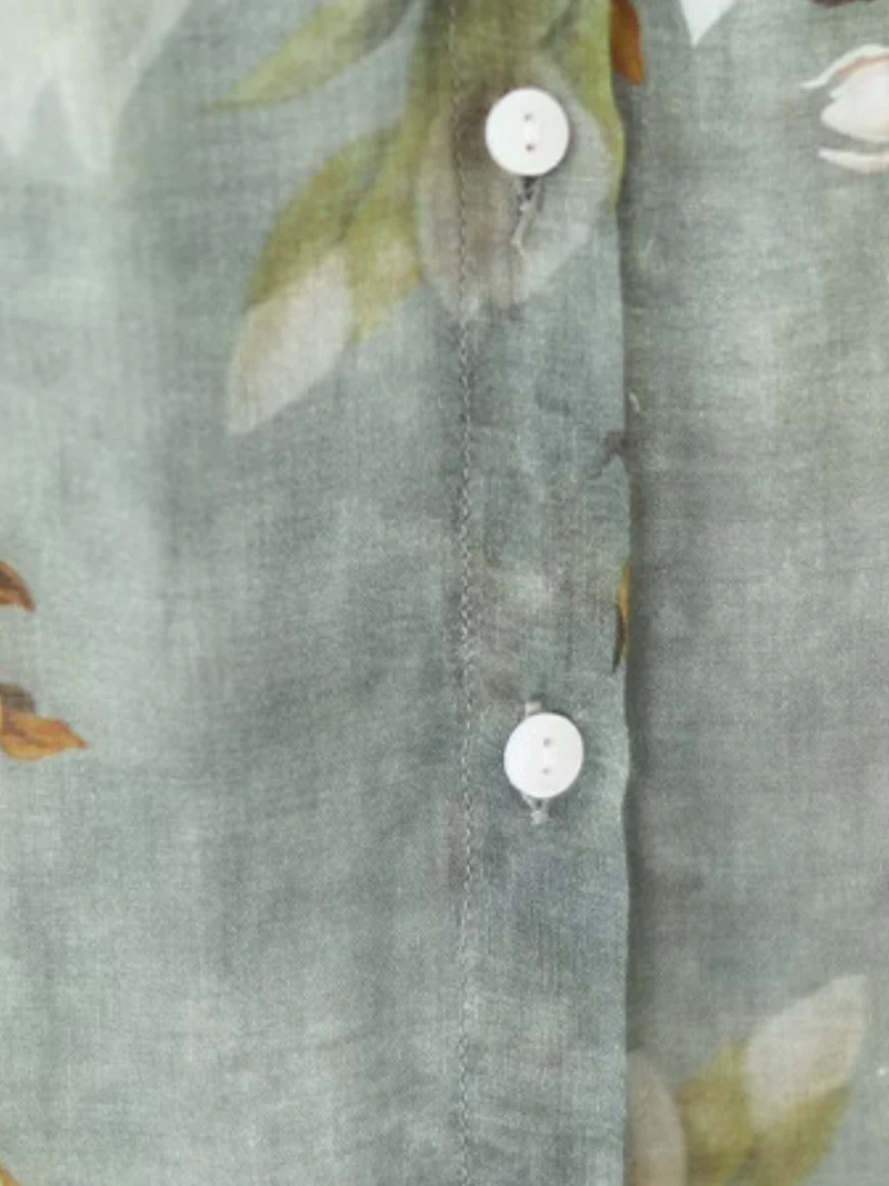 Nature Love Round Neck Floral Loose Top - Image 4