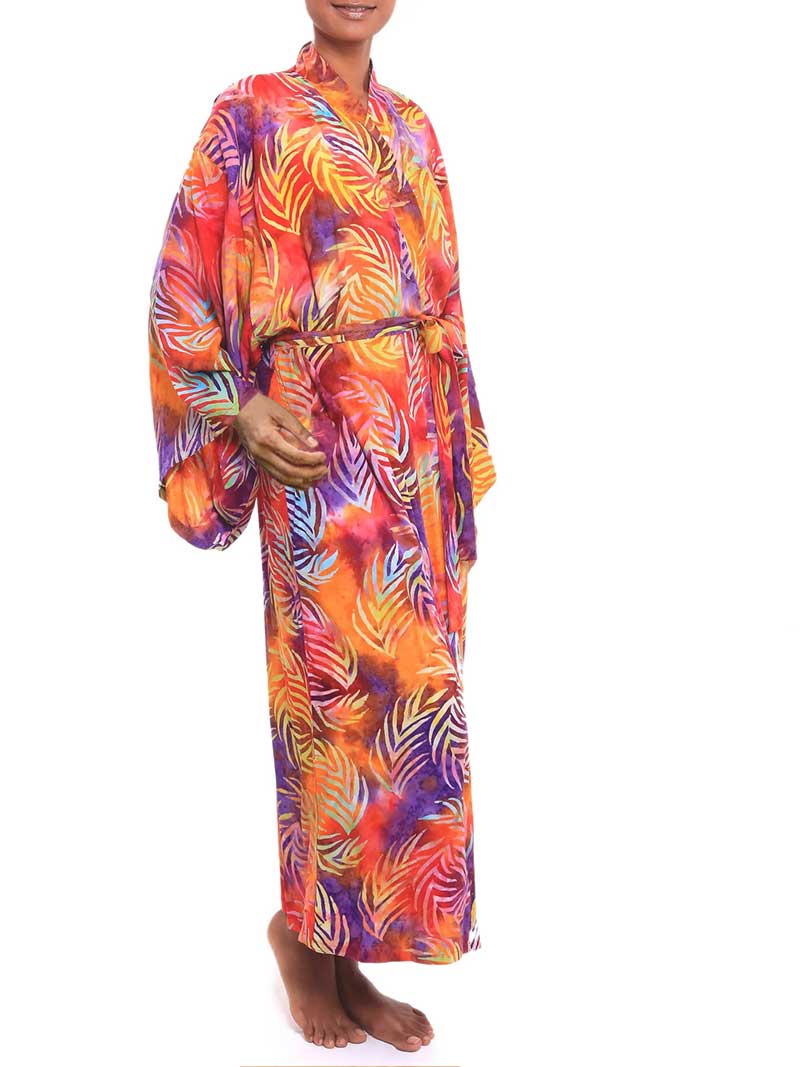 Printed Different Colors Rayon Long Length Gown Kimono Duster Robe - Image 18