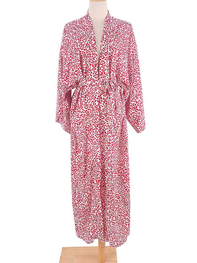 Printed Different Colors Rayon Long Length Gown Kimono Duster Robe - Image 3