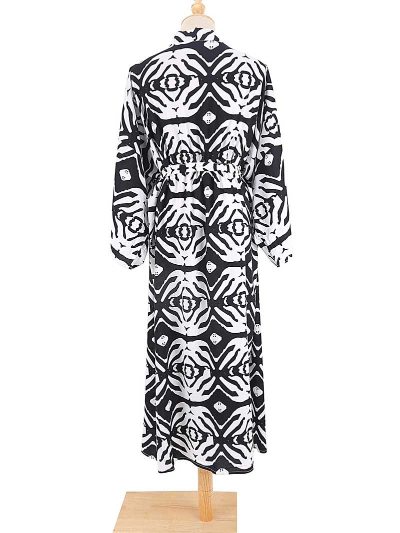 Printed Different Colors Rayon Long Length Gown Kimono Duster Robe - Image 6