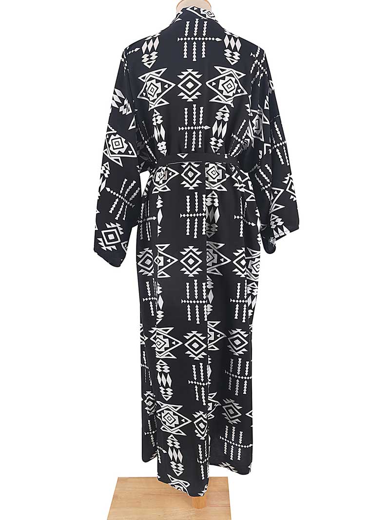 Printed Different Colors Rayon Long Length Gown Kimono Duster Robe - Image 7