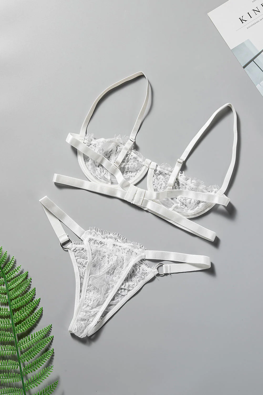 Neon Lace Balconette Bralette Lingerie Set - Image 13