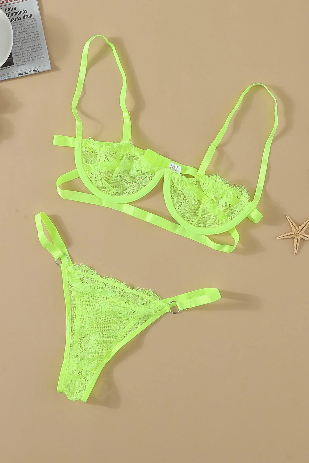 Neon Lace Balconette Bralette Lingerie Set - Image 58
