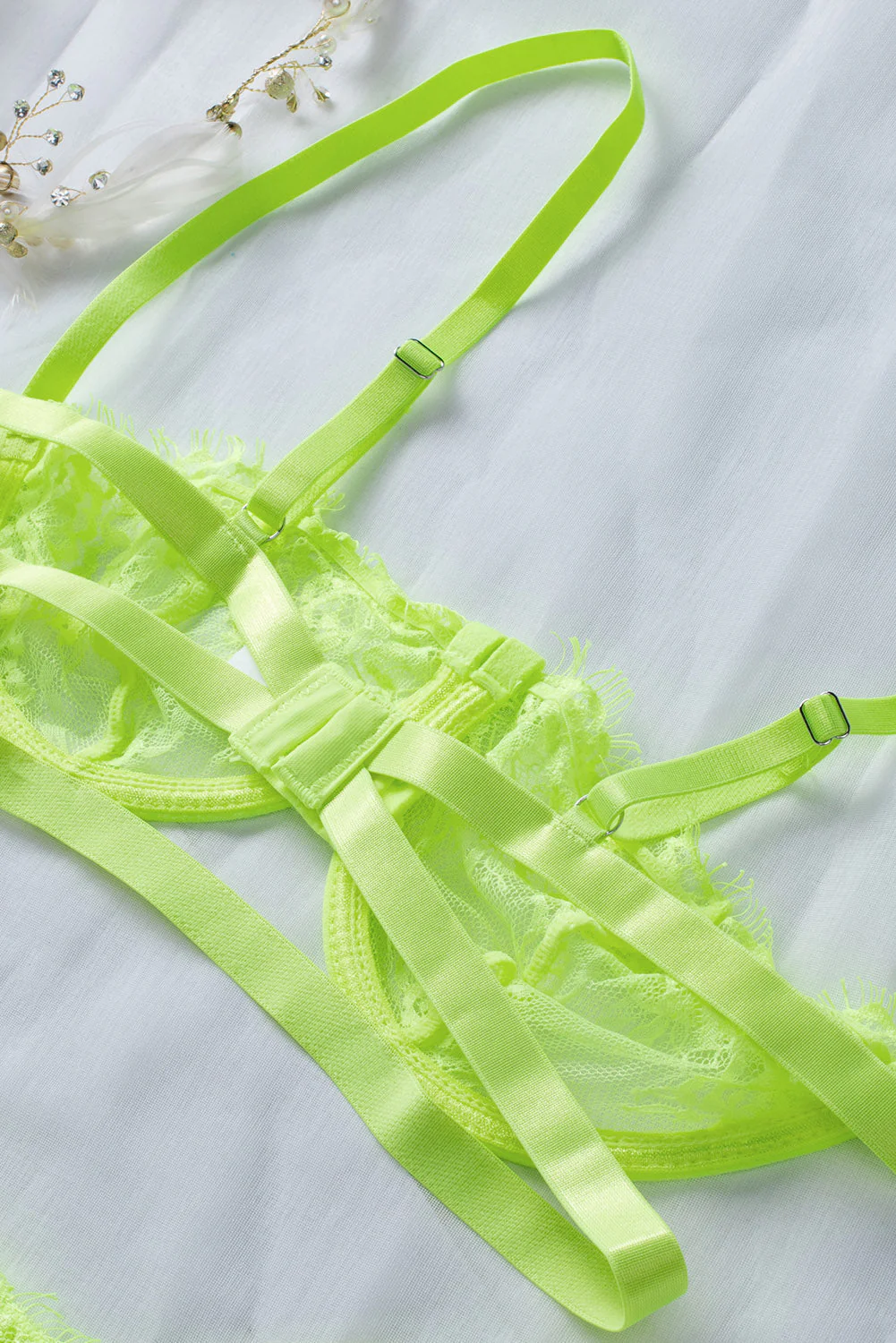 Neon Lace Balconette Bralette Lingerie Set - Image 67