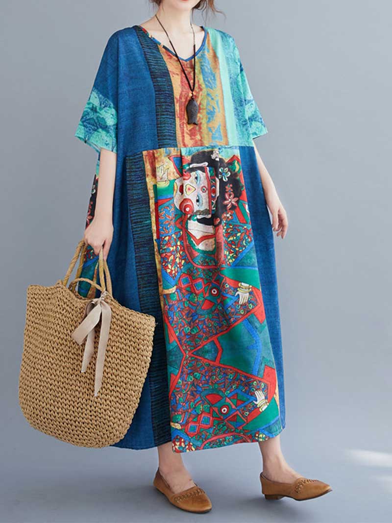 Never Give Up Printed  Smock Dress - Image 3