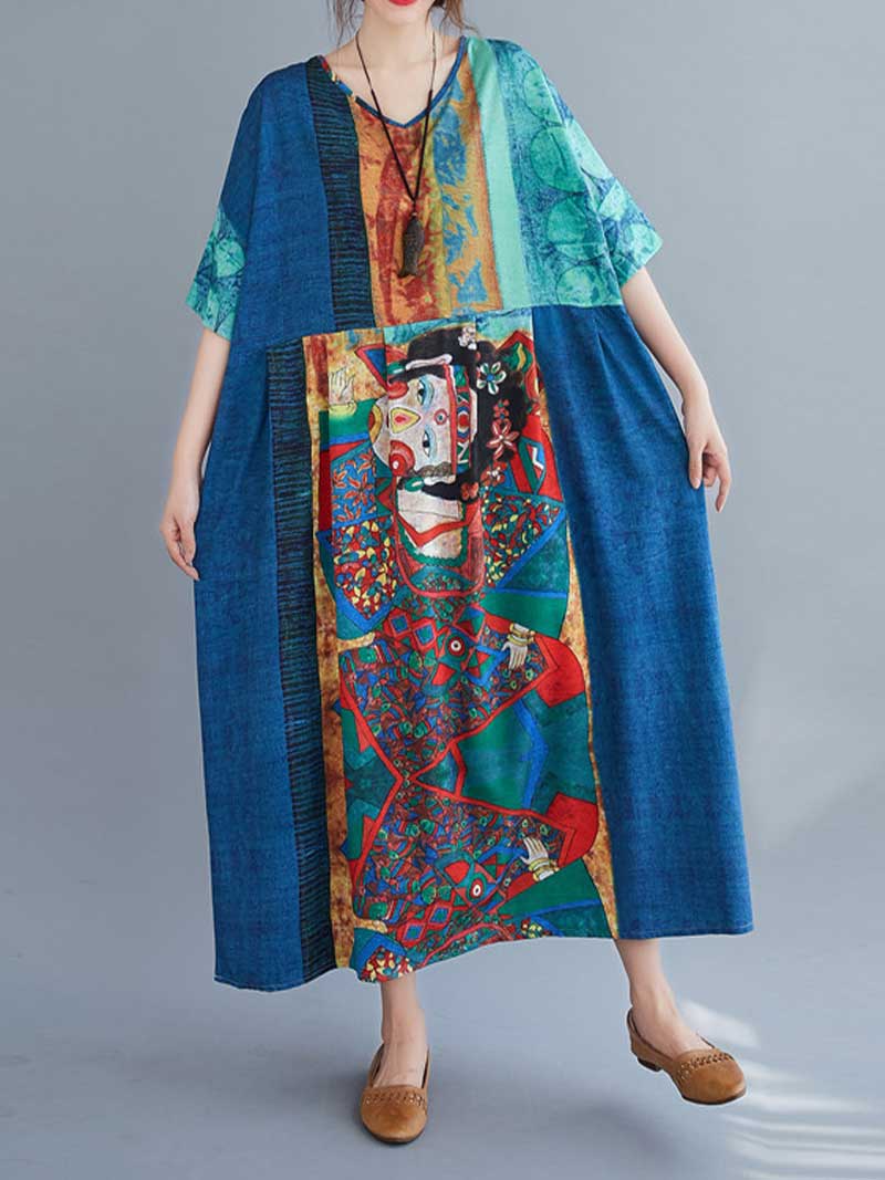 Never Give Up Printed  Smock Dress - Image 4