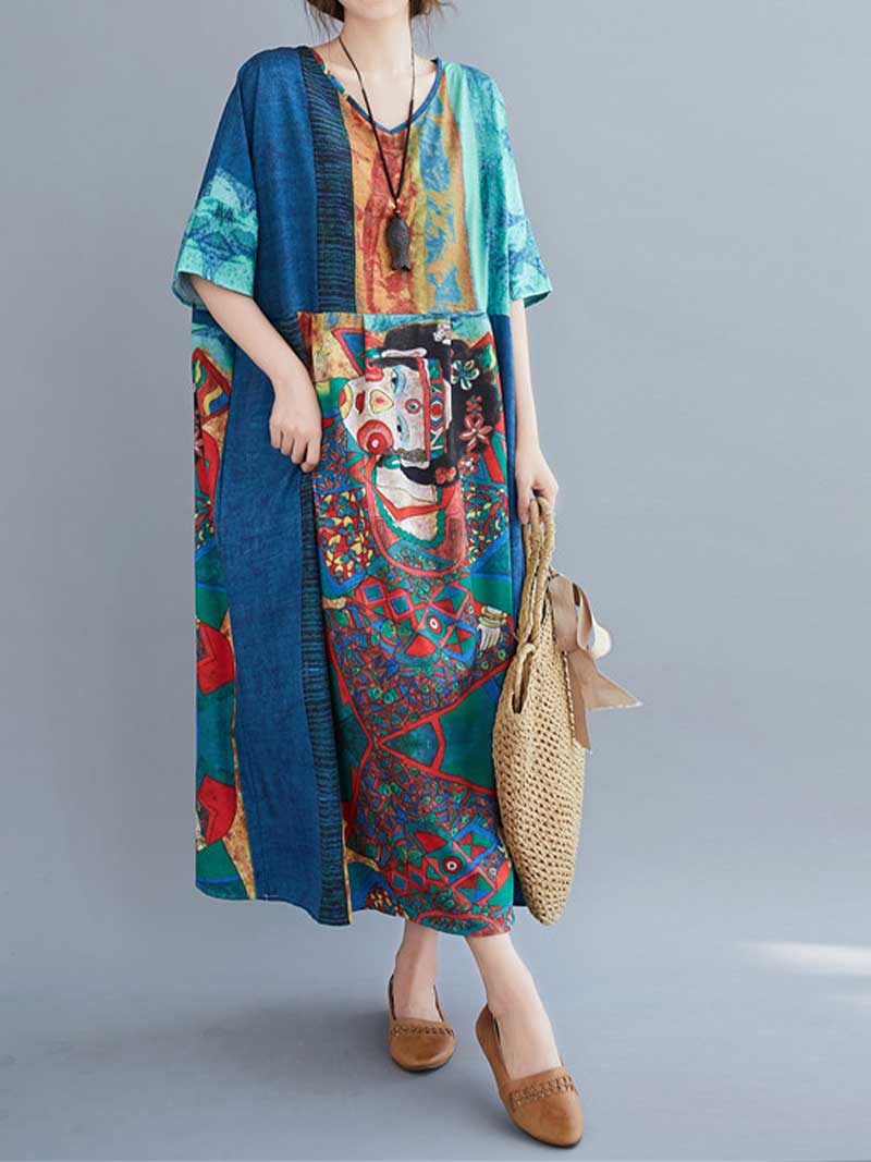 Never Give Up Printed  Smock Dress - Image 6