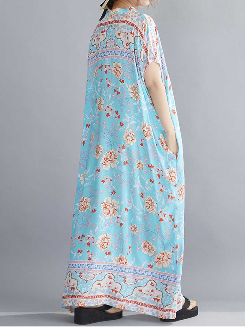 Never Look Back Floral Printed Kaftan Dress - Image 2