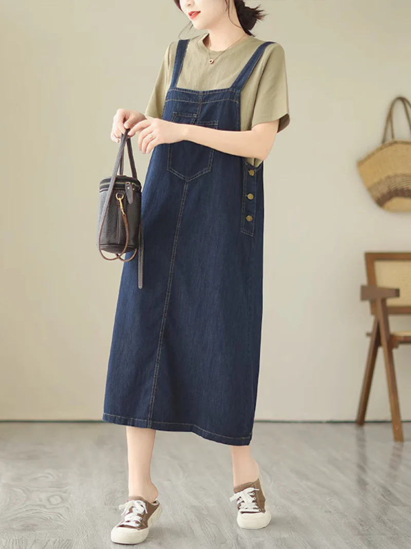 Never Loose Hope Round Neck Loose Salopette Dress - Image 4