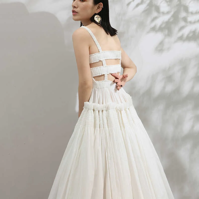 TAKARA Backless STRAPS PUFF MAXI Dress - Image 2