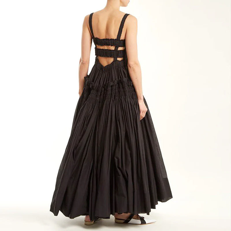 TAKARA Backless STRAPS PUFF MAXI Dress - Image 3