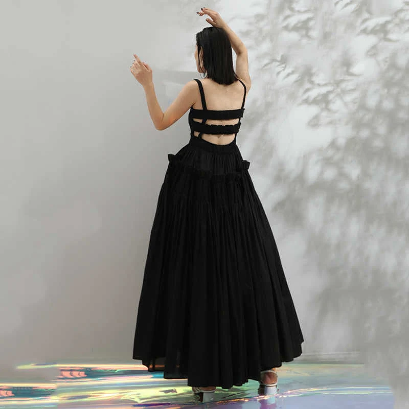 TAKARA Backless STRAPS PUFF MAXI Dress - Image 5