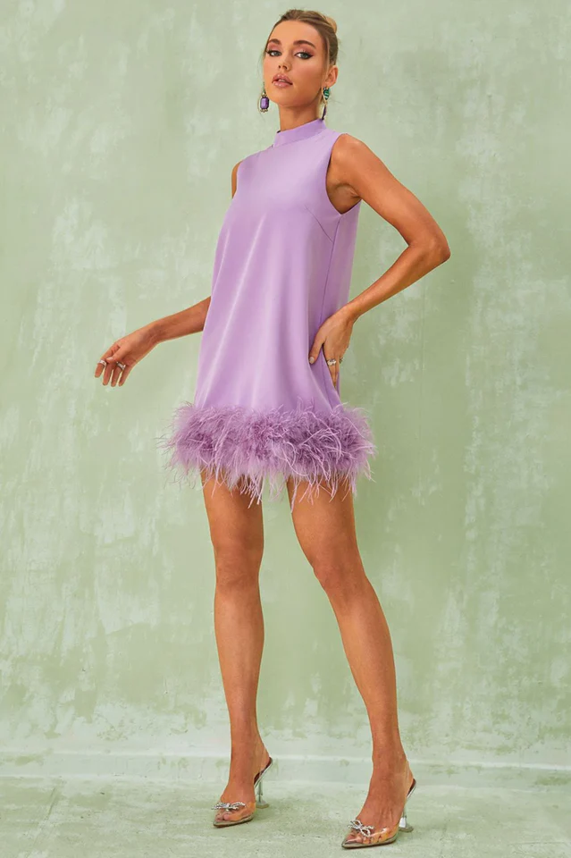 Nisha Feather Mini Dress - Image 10