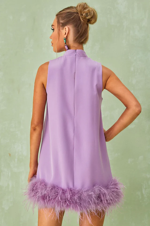 Nisha Feather Mini Dress - Image 8