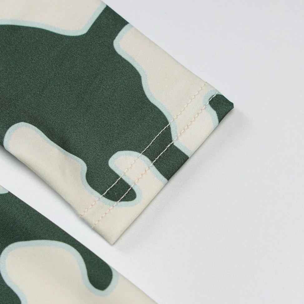 KYLIE Long Sleeve Backless GREEN PRINT Dress - Image 10