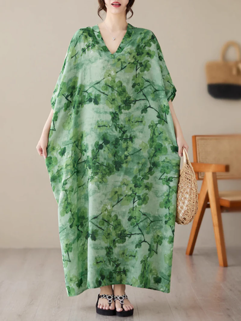 Ocean Oasis Cool Loose Kaftan Dress - Image 4