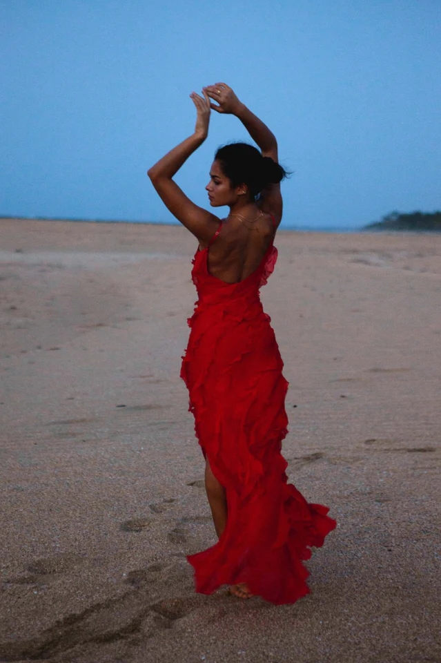 Ocean Waves Tiered Ruffle Maxi Dress - Image 11