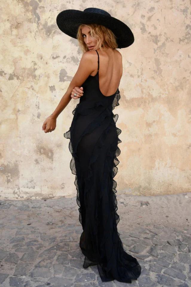 Ocean Waves Tiered Ruffle Maxi Dress - Image 19