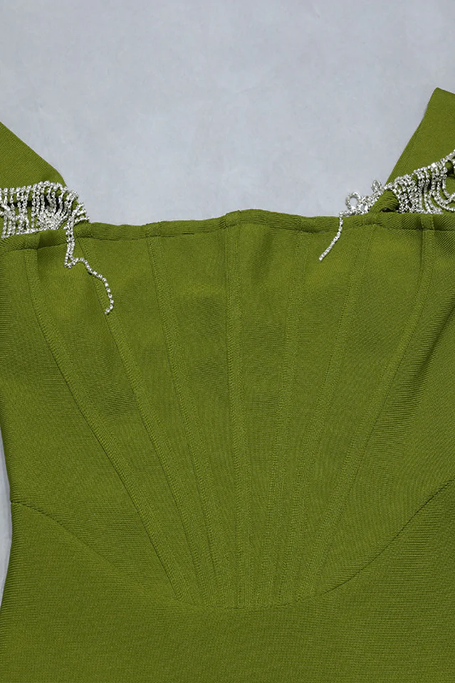 Off Shoulder Fringe Hem Dress - Image 12